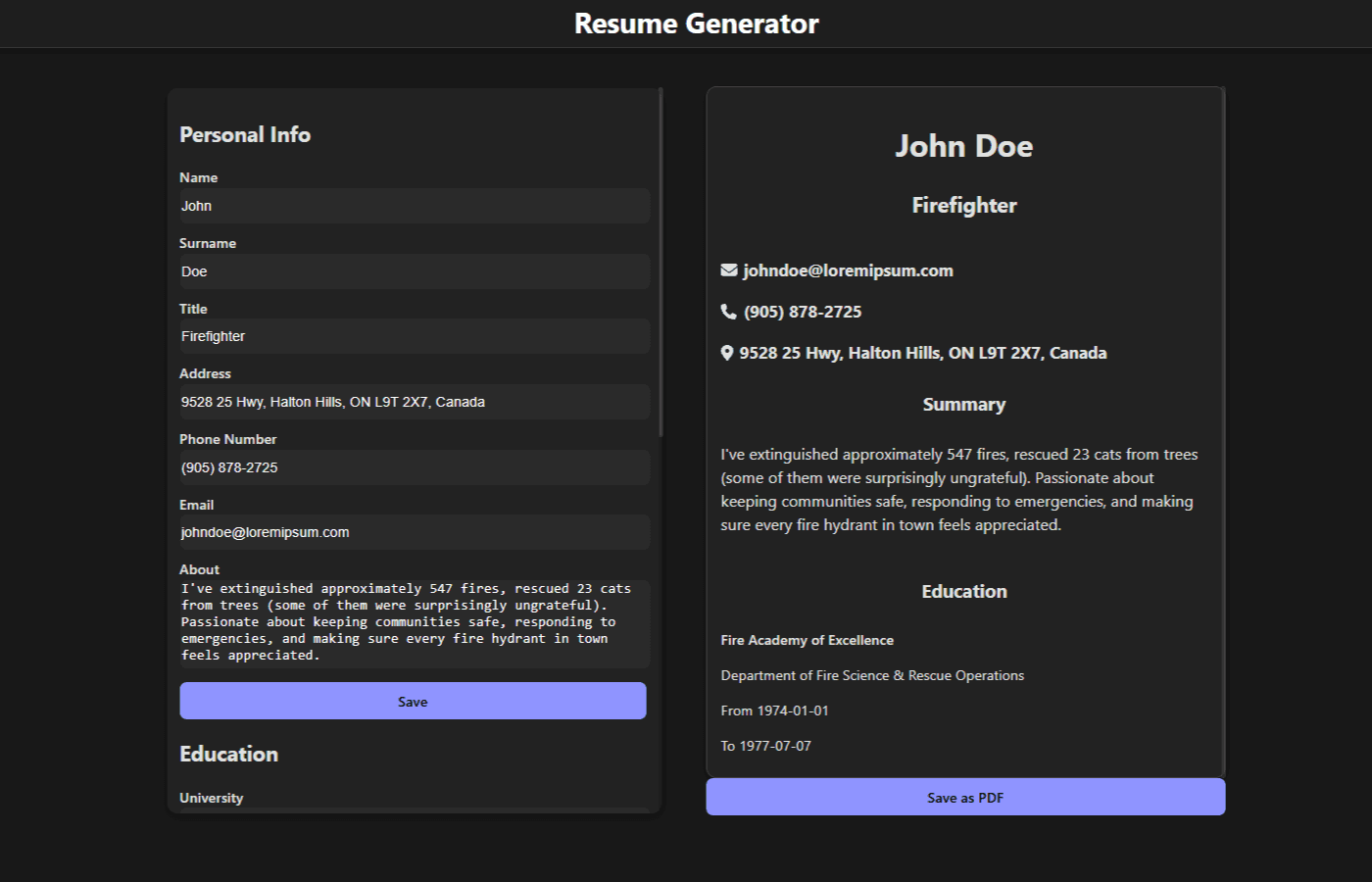 Resume Generator
