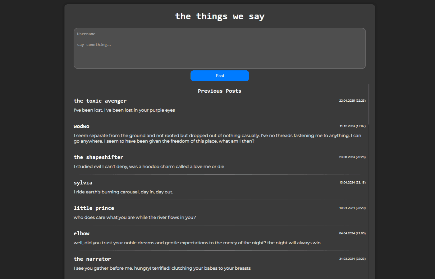 the things we say